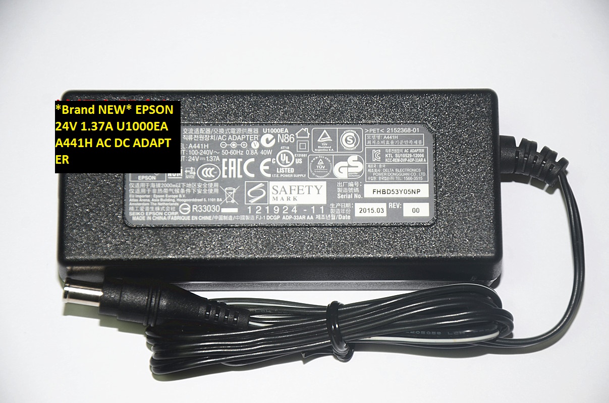 *Brand NEW* EPSON U1000EA A441H 24V 1.37A AC DC ADAPTER